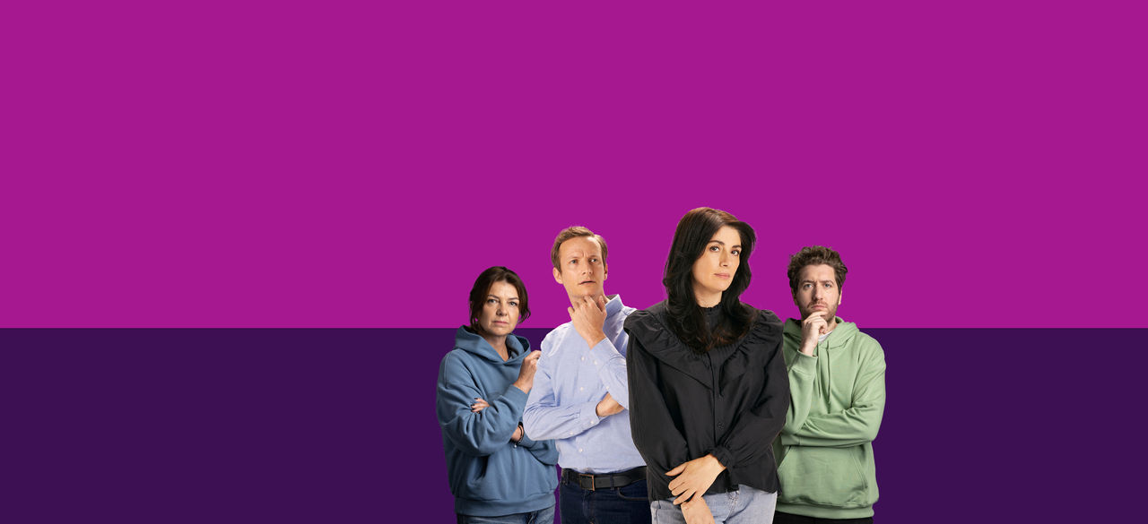 a group of people standing